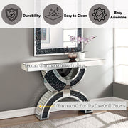 Nysa - Console Table With Faux Crystals - Mirrored - R&R Furniture Gallery (Fountain Valley, CA)