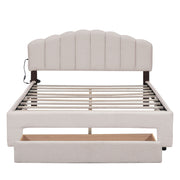 Upholstered Platform Bed With Drawer - R&R Furniture Gallery (Fountain Valley, CA)