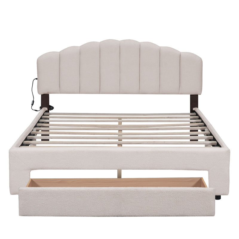 Upholstered Platform Bed With Drawer - R&R Furniture Gallery (Fountain Valley, CA)