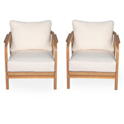 Outdoor Lounge Chair With Woven Backrest, Solid Wood Frame, Comfortable Cushions - R&R Furniture Gallery (Fountain Valley, CA)