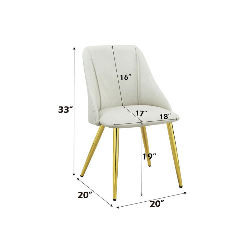 Gaines - Side Chair (Set of 2) - White Synthetic Leather - R&R Furniture Gallery (Fountain Valley, CA)