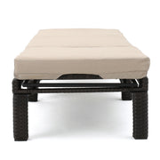 Puerta - Chaise Lounge Frame Cushion Outdoor Wicker Iron - Beige / Dark Brown - R&R Furniture Gallery (Fountain Valley, CA)
