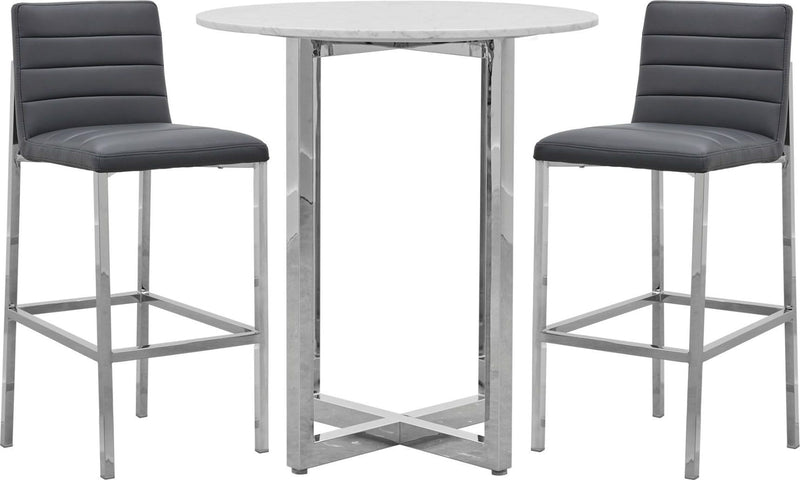 Amalfi Metal Back Bar Stool in Cobalt Leather