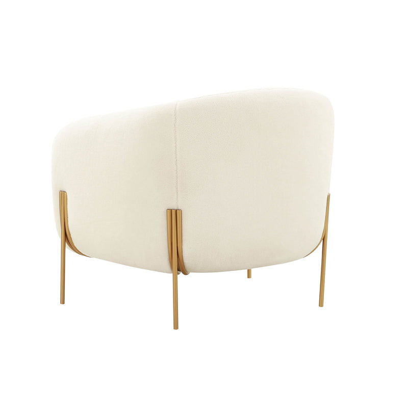 Kandra - Shearling Accent Chair - Cream - R&R Furniture Gallery (Fountain Valley, CA)