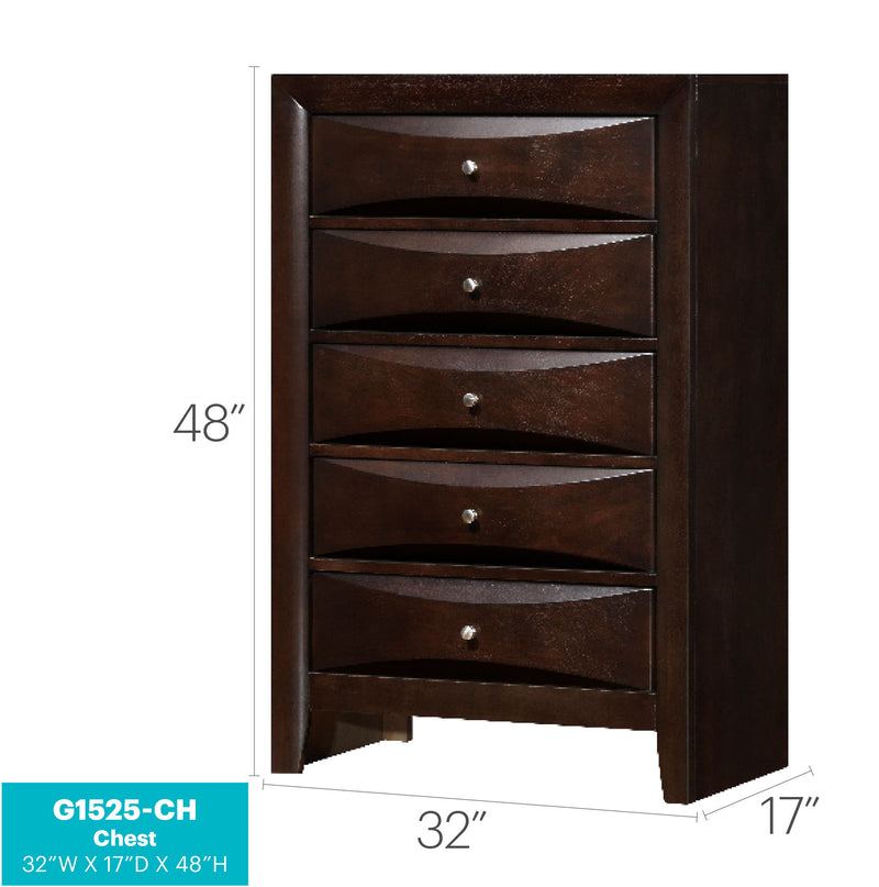 Glory Furniture Marilla Chest, accent chest with wood finish, featuring storage drawers and decorative top for living room or hallway decor.