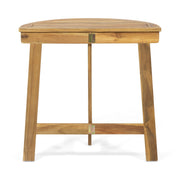 Outdoor Noble House half round folding bistro table made of acacia wood, perfect for patio or garden dining.