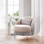Dion - Accent Chair Chair - Stone / Silver - R&R Furniture Gallery (Fountain Valley, CA)