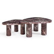 Libby - 2-Piece Faux Marble Nesting Coffee Table Set - Red Levanto - R&R Furniture Gallery (Fountain Valley, CA)