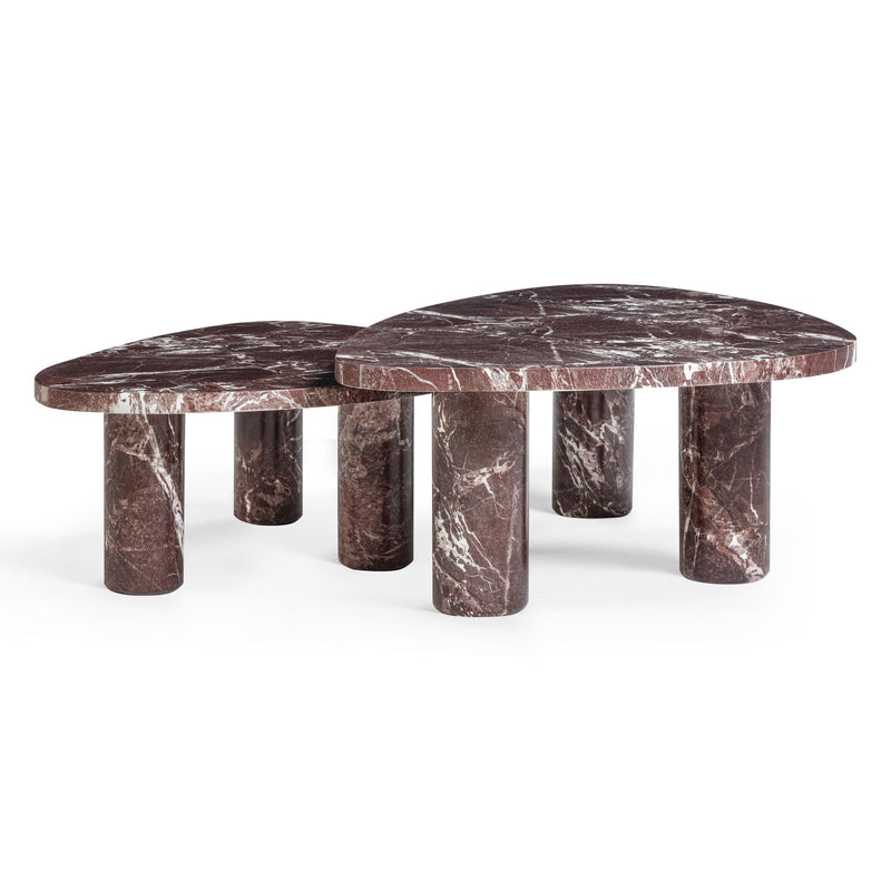 Libby - 2-Piece Faux Marble Nesting Coffee Table Set - Red Levanto - R&R Furniture Gallery (Fountain Valley, CA)
