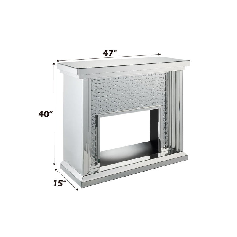 Nysa - 40" Fireplace - Mirrored & Faux Crystals - R&R Furniture Gallery (Fountain Valley, CA)