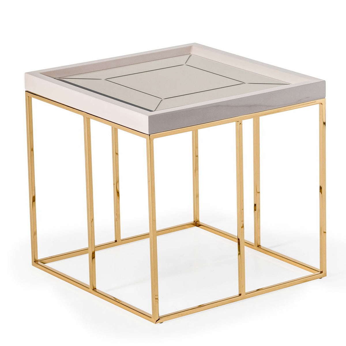 Carmela - Side Table - Shimmer Ivory - R&R Furniture Gallery (Fountain Valley, CA)