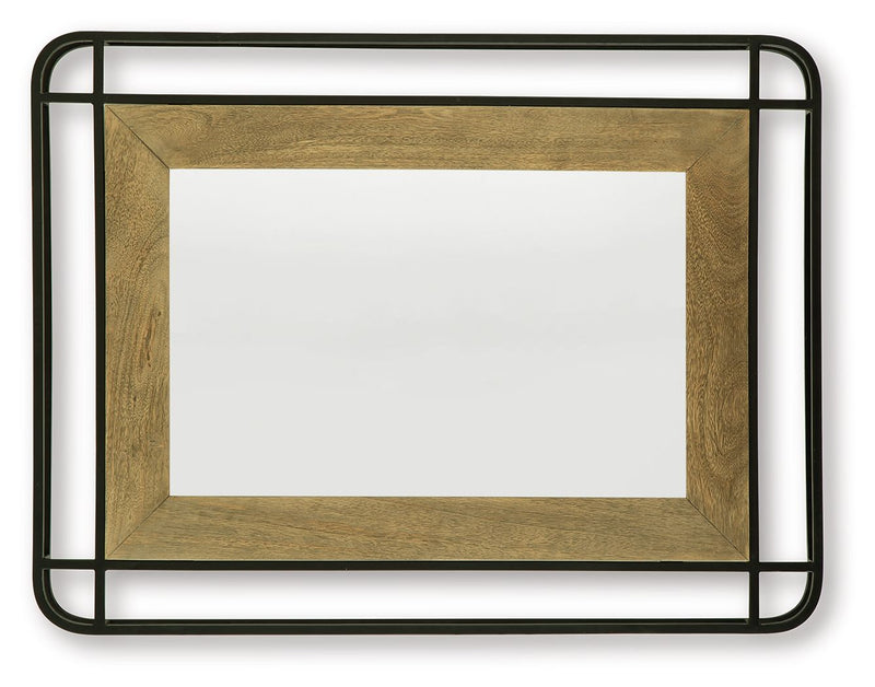 Beelman - Accent Mirror - Black / Brown - R&R Furniture Gallery (Fountain Valley, CA)