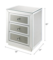 Noralie - 18" X 14" Accent Table - Mirrored & Faux Diamonds - R&R Furniture Gallery (Fountain Valley, CA)