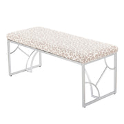 Lumi Source Constellation upholstered contemporary bench with tufted fabric and sleek metal legs, modern home decor accent.
