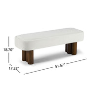 Indoor upholstered dining bench by Noble House with padded seat and wooden legs, ideal for modern dining rooms