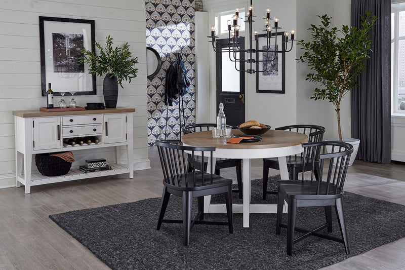 Americana Modern Dining - Barrel Dining Chair (Set of 2) - Black - R&R Furniture Gallery (Fountain Valley, CA)