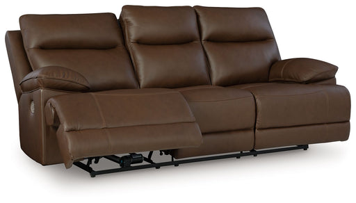 Vonryan - Power Reclining Sofa With Adj Headrest - Tobacco - R&R Furniture Gallery (Fountain Valley, CA)