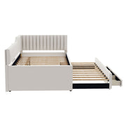Upholstered Daybed With Trundle And 3 Drawers - R&R Furniture Gallery (Fountain Valley, CA)
