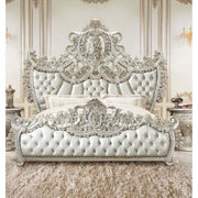 Sandoval - Eastern King Bed - Beige Synthetic Leather & Champagne - R&R Furniture Gallery (Fountain Valley, CA)