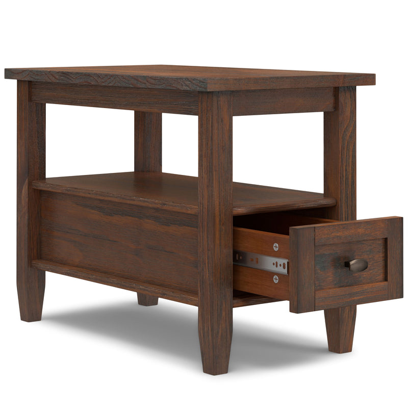 Warm Shaker - Narrow Side Table - Distressed Charcoal Brown - R&R Furniture Gallery (Fountain Valley, CA)