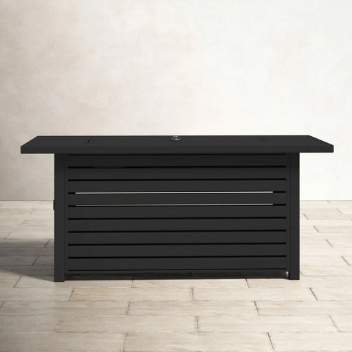 Propane / Gas Outdoor Fire Pit Table With Lid Durable Construction - Black - R&R Furniture Gallery (Fountain Valley, CA)