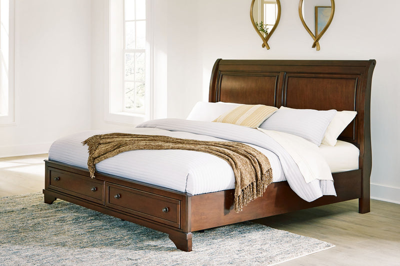 Trellington - King Sleigh Storage Bed - Brown - R&R Furniture Gallery (Fountain Valley, CA)