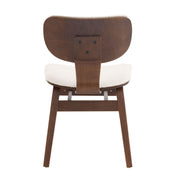 Modern Boucle Fabric Upholstered Side Chair, Bentwood Frame - White / Walnut - R&R Furniture Gallery (Fountain Valley, CA)