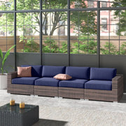 Luxurious Wicker Patio Sectional With Weather Resistant Sunbrella Cushions - R&R Furniture Gallery (Fountain Valley, CA)