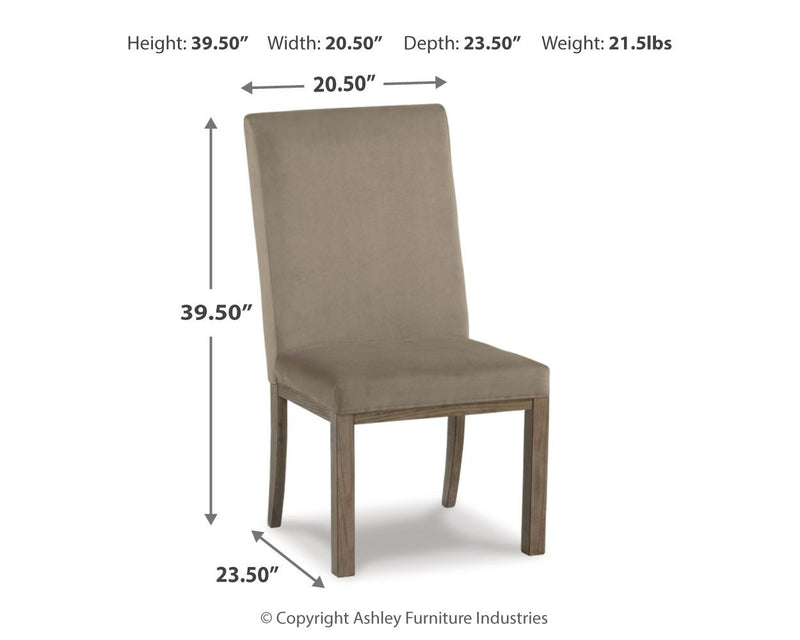 Chrestner - Dining UPH Side Chair (Set of 2) - Gray / Brown - R&R Furniture Gallery (Fountain Valley, CA)