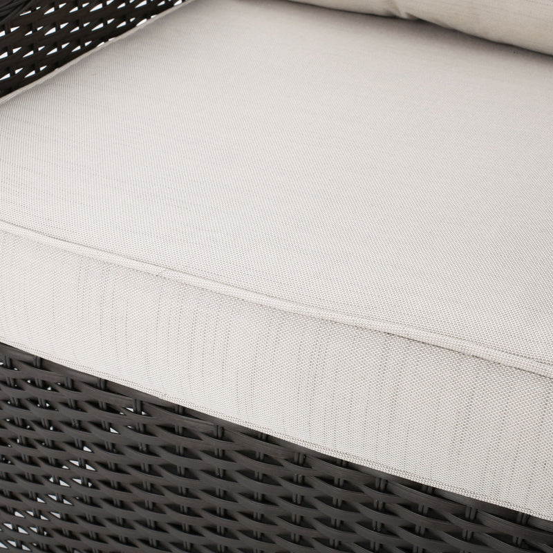 Amaya - Outdoor Swivel Rocker Chair With Water Resistant Cushions - Brown / Beige - R&R Furniture Gallery (Fountain Valley, CA)