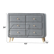 Valda - Dresser - Light Gray Fabric - R&R Furniture Gallery (Fountain Valley, CA)