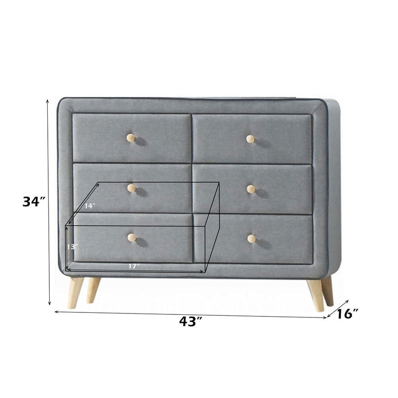 Valda - Dresser - Light Gray Fabric - R&R Furniture Gallery (Fountain Valley, CA)