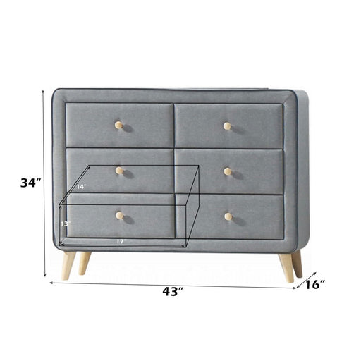 Valda - Dresser - Light Gray Fabric - R&R Furniture Gallery (Fountain Valley, CA)