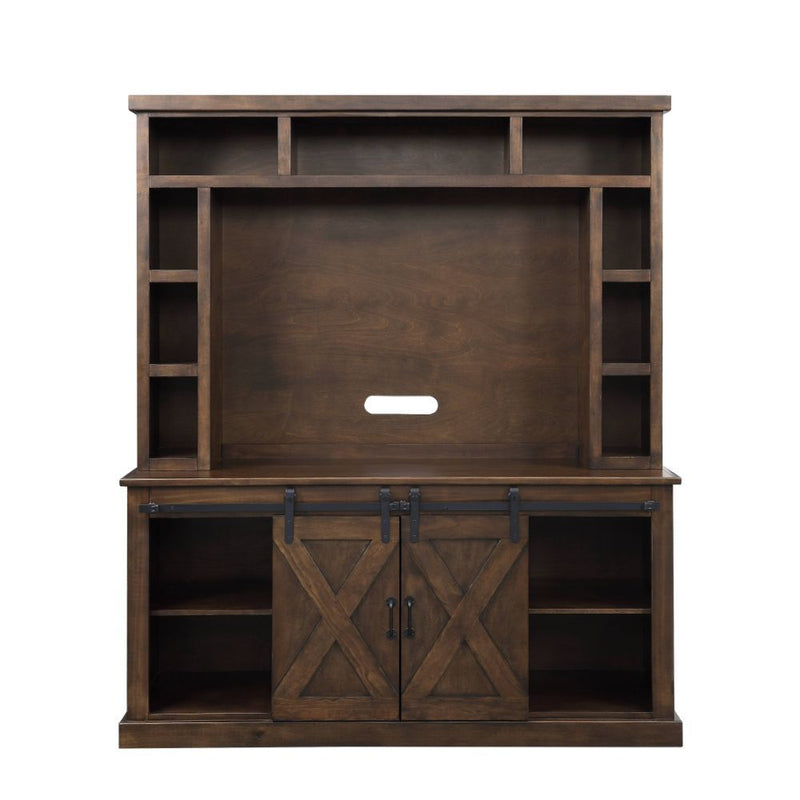 Aksel - Entertainment Center (Include 91617Fir) - Walnut - R&R Furniture Gallery (Fountain Valley, CA)