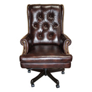 Dc#112 - Leather Desk Chair - Havana With Brown Base - R&R Furniture Gallery (Fountain Valley, CA)