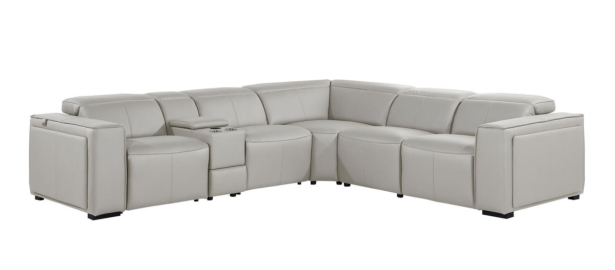 1224 - 6-Piece L-Shaped Sectional Sofa In With 3 Power Recliners & Power Headrests