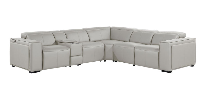 1224 - 6-Piece L-Shaped Sectional Sofa In With 3 Power Recliners & Power Headrests