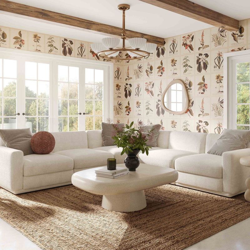 Perry - Modular RAF Corner Chair - Cream - R&R Furniture Gallery (Fountain Valley, CA)