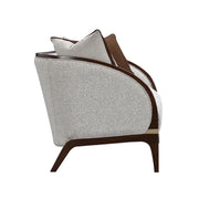 Houston - Loveseat - Pebble / Walnut - R&R Furniture Gallery (Fountain Valley, CA)