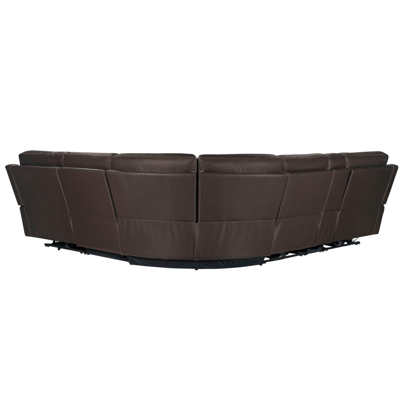 Parker Living Power Reclining Sectional with adjustable headrests in a modern fabric, showcasing plush cushions and reclining features.