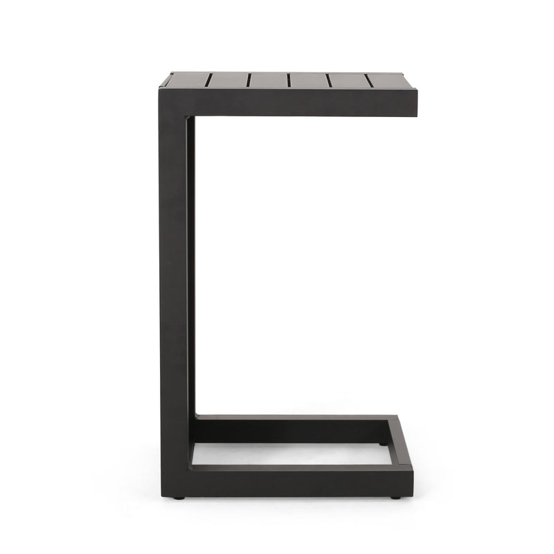 Aluminum Outdoor C - Shaped Side Table For Patio - R&R Furniture Gallery (Fountain Valley, CA)
