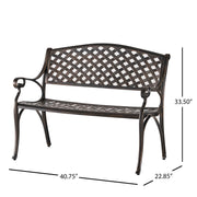 Spencer - Cast Bench - Copper - R&R Furniture Gallery (Fountain Valley, CA)