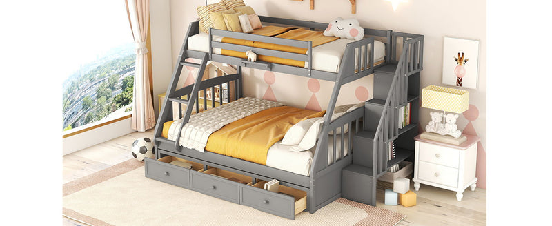 Bunk Bed With Drawers, Ladder And Storage Staircase - R&R Furniture Gallery (Fountain Valley, CA)
