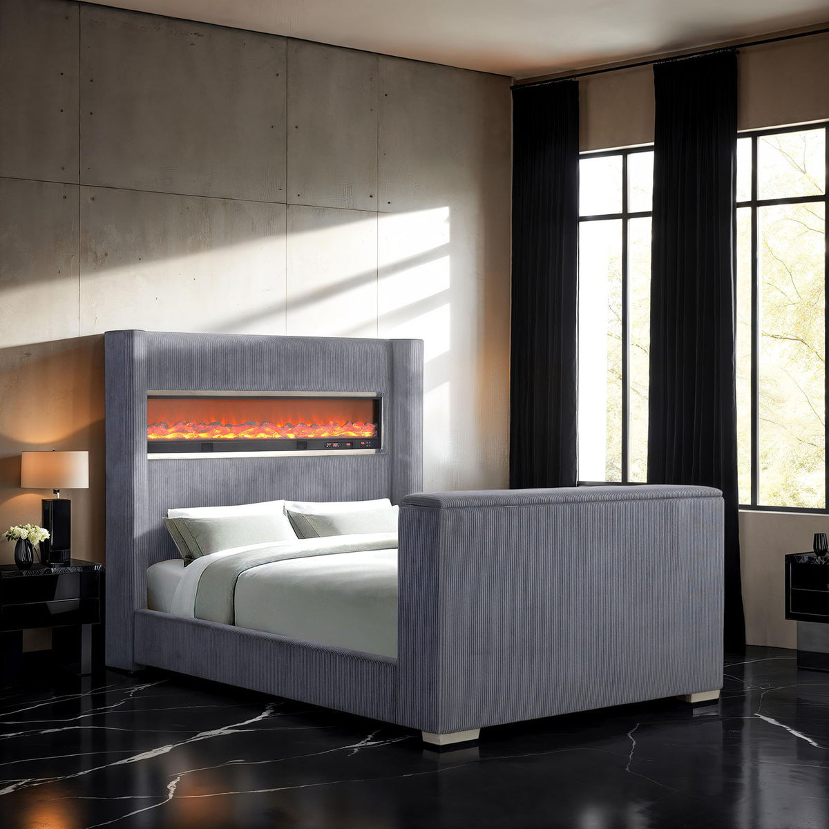 Sumter - E.King Bed, Gray