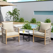 Modern Curved Aluminum Lounge Chair With Stylish Rope Weave Design And Cushioned Comfort For Outdoor - R&R Furniture Gallery (Fountain Valley, CA)