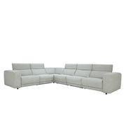 Classic Home Knoxville power recliner sectional showing plush fabric, multiple reclining seats, and contemporary design.