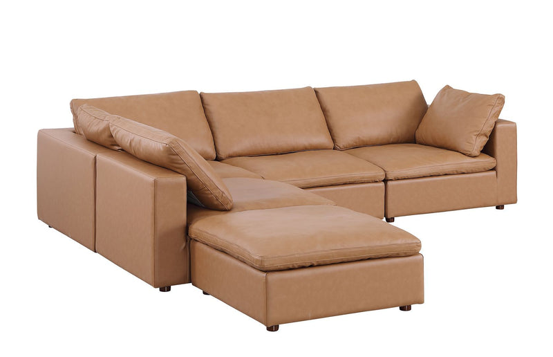 1100 - 5-Piece 4-Seat Sectional (Top-Grain Italian Leather)