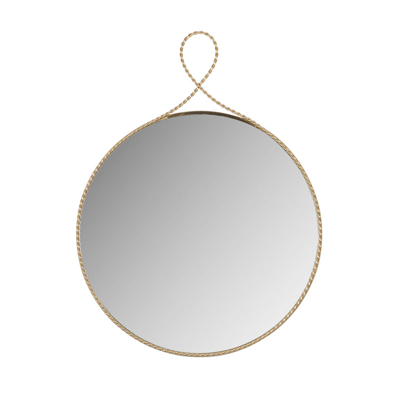 Ravina - Round Wall Mirror - Braided Brass - R&R Furniture Gallery (Fountain Valley, CA)