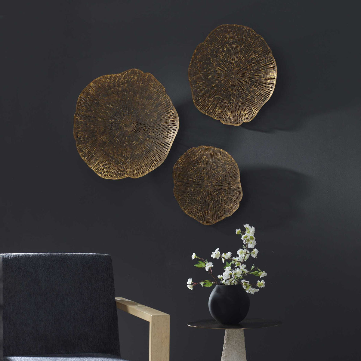 Radiance - Metal Wall Decor (Set of 3) - Gold