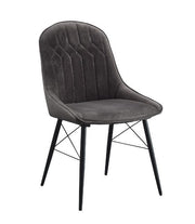 Abraham - Side Chair (Set of 2) - Dark Gray Fabric & Black - R&R Furniture Gallery (Fountain Valley, CA)